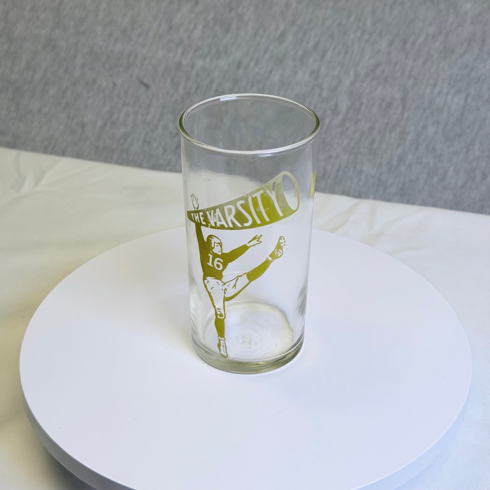 Vintage The Varsity Atlanta Football Kicker #16 Drinking Glass Tumbler Green - Picture 5 of 7